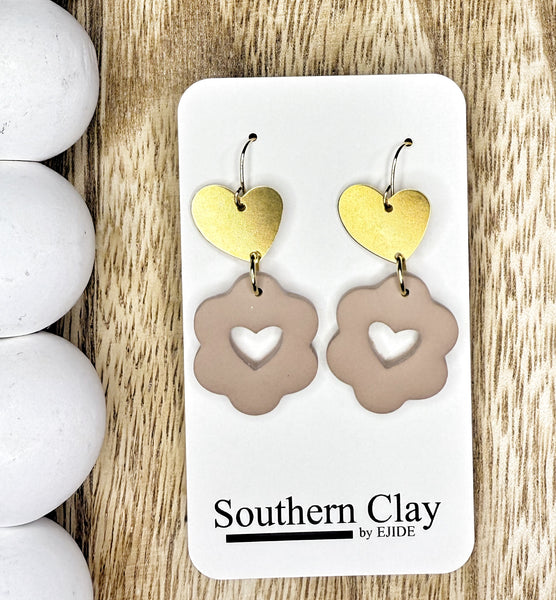 Heart in Flower & Brass design